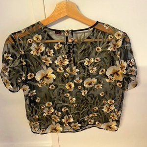 Aritzia Sheer Floral Top